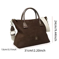 Sac à main en daim léger de luxe pour femmes, nouvelle collection été, couleur unie tendance, grande capacité, sac bandoulière, style rétro, sac à main haut de gamme 2