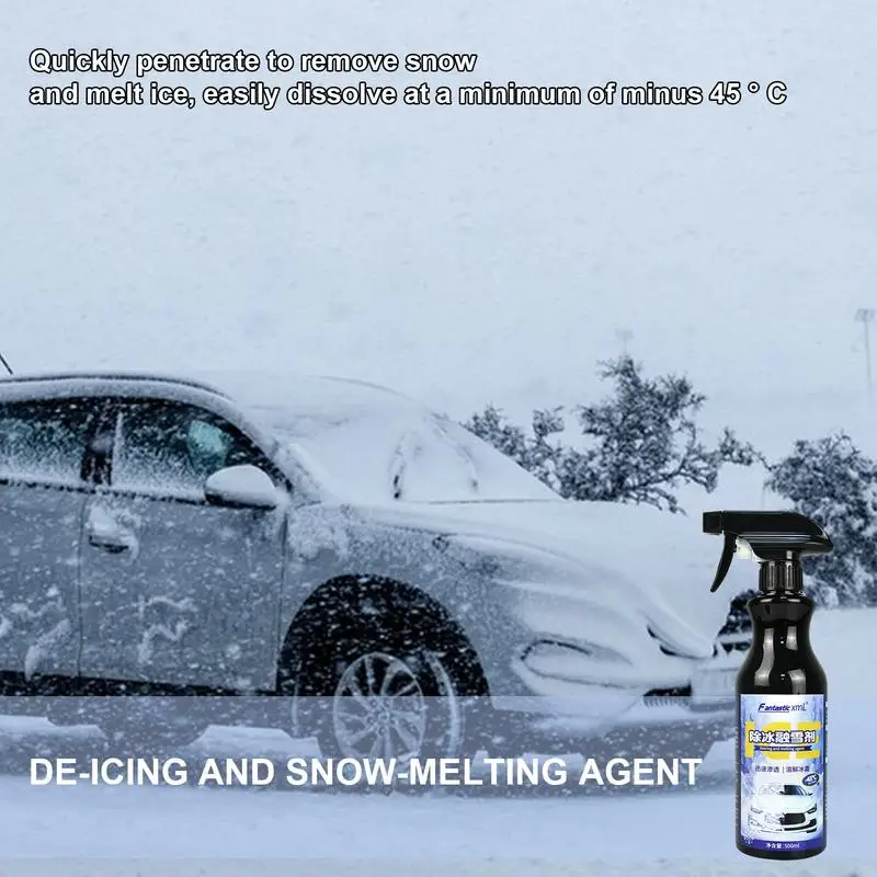 Car Deicer, Snow Melting Agent, Glass Deicing Agent, Windshield Window  Deicing, Snow Melting and Anti-Icing Agent 500Ml 