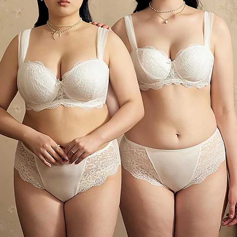 French Lace Bra for Women Big Chest Appears Small Push-up Bra Breast Collection Top Up Anti Sagging Large Size Lingerie GT8907 4