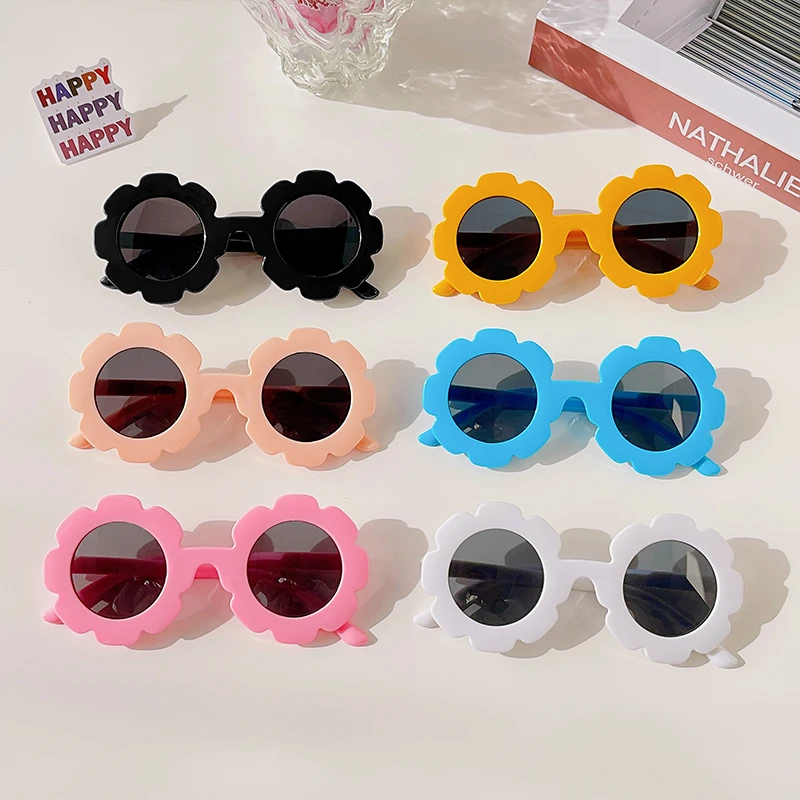 New Kids Cute Solid Color Flower UV400 Sunglasses Baby Children Outdoor Sun Protection Sunglasses Boys Girls
