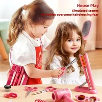 Girls Beauty Salon Set pretend play Hairdresser Toy Hair Cutting Kit With Hair Dryer Scissor Apron And Stylin Accessories