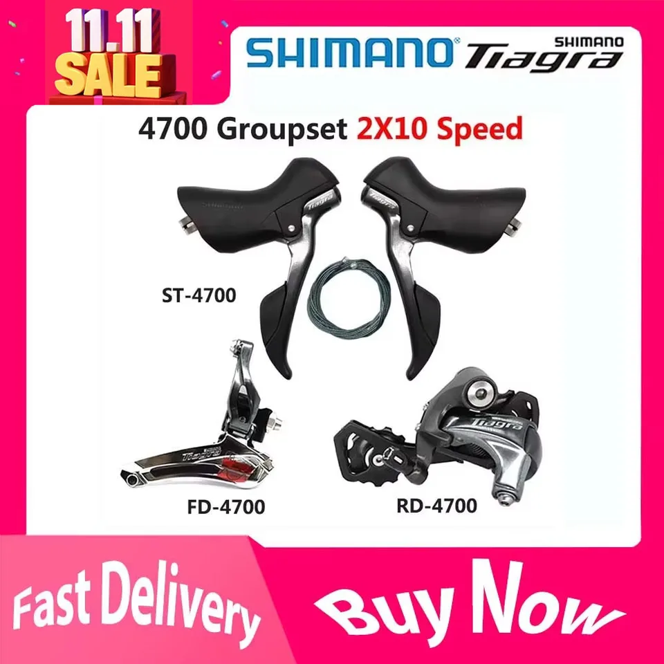 Shimano-Tiagra 4700ギアセット,2x10ギア,st 4700シフター,フロント