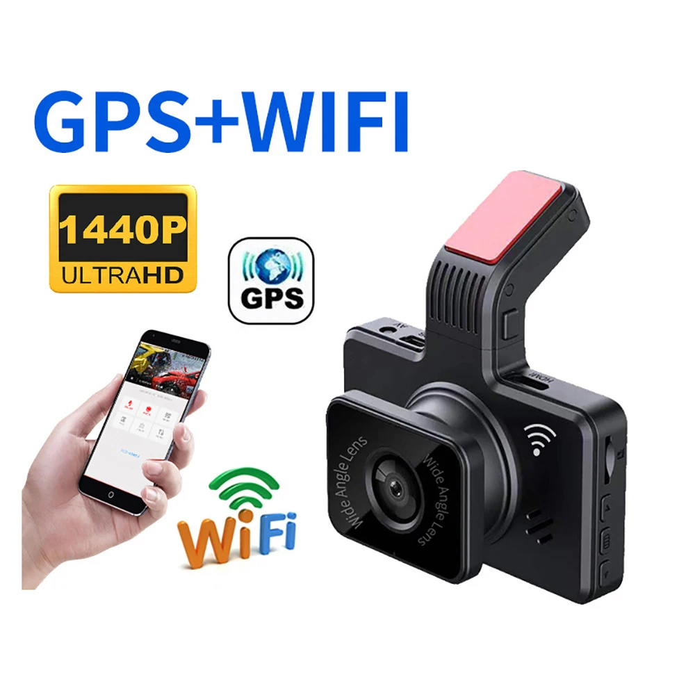 

2K Dash Cam WiFi GPS Car DVR Vehicle Camera 1440P HD Drive Video Recorder Auto Black Box Night Vision Car Accessories Registrar