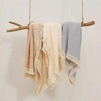 Baby Blankets Soft Gauze Comfortable Swaddling Newborn Infant Fashion Fringed Blanket Maternity Breastfeeding Cover Baby Bedding 1