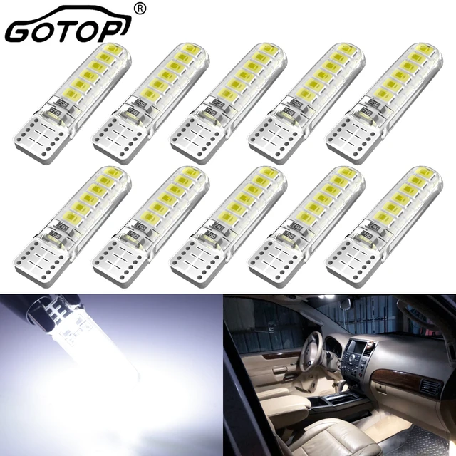 10pcs W5W T10 LED Bulbs Canbus 194 168 501 LED Car Interior Map