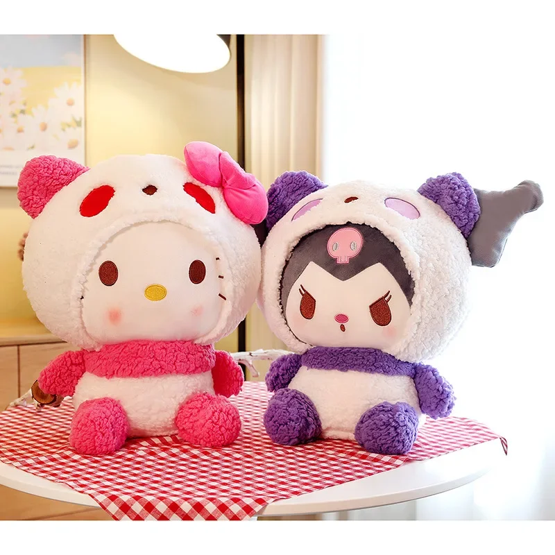

Kawaii Новинка Sanrios Kuromi Hello Kittys Плюшевая Кукла мультфильм аниме Kuromi Kitty Кукла модная милая кукла подарок на день рождения для детей