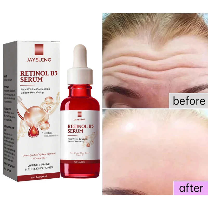 

Retinol Wrinkle Remover Face Serum Instant Firming Lifting Anti-Aging Liquid Fade Fine Lines Whitening Korean Skin Care Products