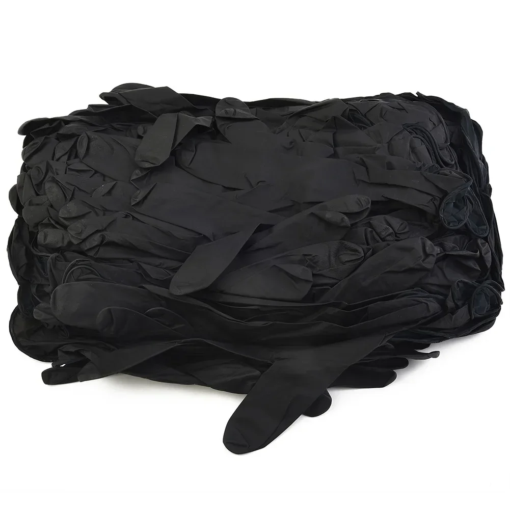 Pure Nitrile Gloves 100 Pcs S M L Disposable Household Latex Free Protective Gloves Black For Home Cleaning Food Industry TOOLS