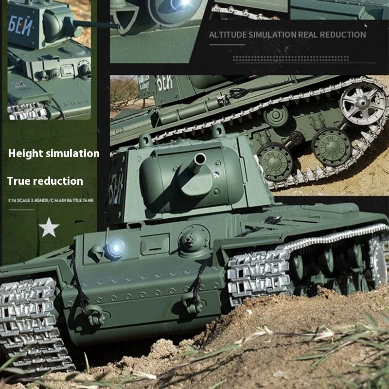 Heng Long 1/16 소련 Kv-1'S 3878-1 Rc 중전차 Rtr 소년 선물
