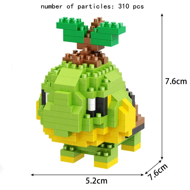 TAKARA TOMY 41 styles Pokemon Pikachu Building Blocks 3D DIY Educational Model Ornament Mewtwo Micro Small Assembled Block Brick 7066