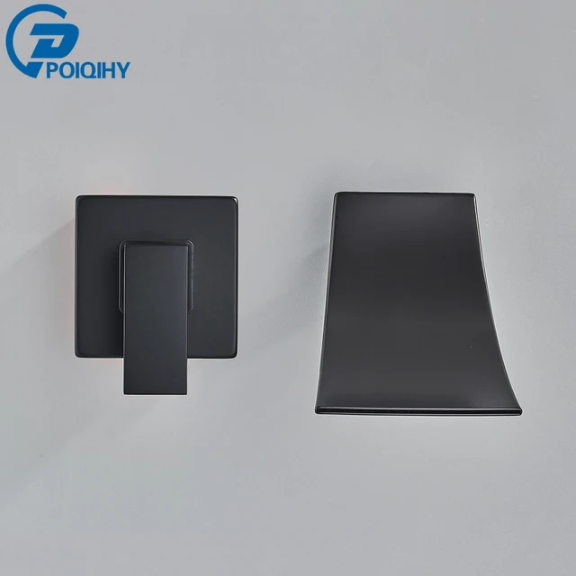 POIQIHY Brushed Golden ก๊อกน้ําอ่างล้างหน้าเดี่ยวห้องน้ําอ่างล้างหน้าแตะน้ําตก Spout ก๊อกน้ําอาบน้ําปกปิดวาล์วอาบน้ํา 2