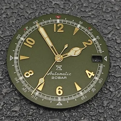 Vintage Olive Green Luminous Watch Dial - 28.5mm Watch Face Accessory (Set 509 - 6--655 - 2)
