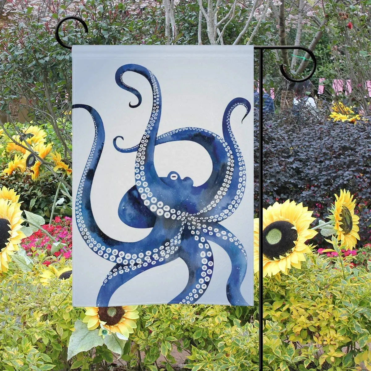 Blue Marine Kraken Octopus Garden Flag Benvenuto Home House Bandiere Banner A Doppia Faccia Yard Banner Decor Per Esterni Per Casa Esterna