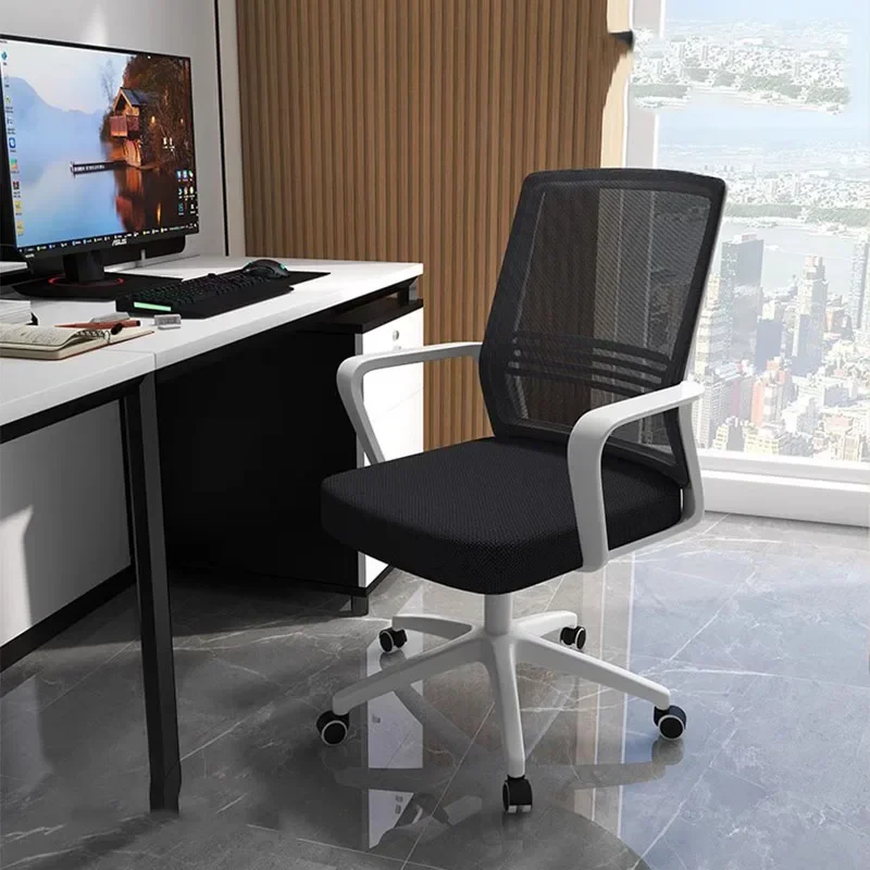 

Wheels Support Office Chair Black Cheap Armchair Mobile Fancy Office Chairs Living Room Comfy Cadeira De Escritorio Furniture