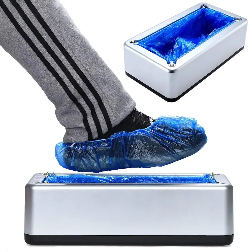 Disposable Shoe Covers Automatic Disposable Shoe Cover Waterproof Overshoes Dispenser Portable Hand-Free Machine for Home, Office, Supermarket, Factory