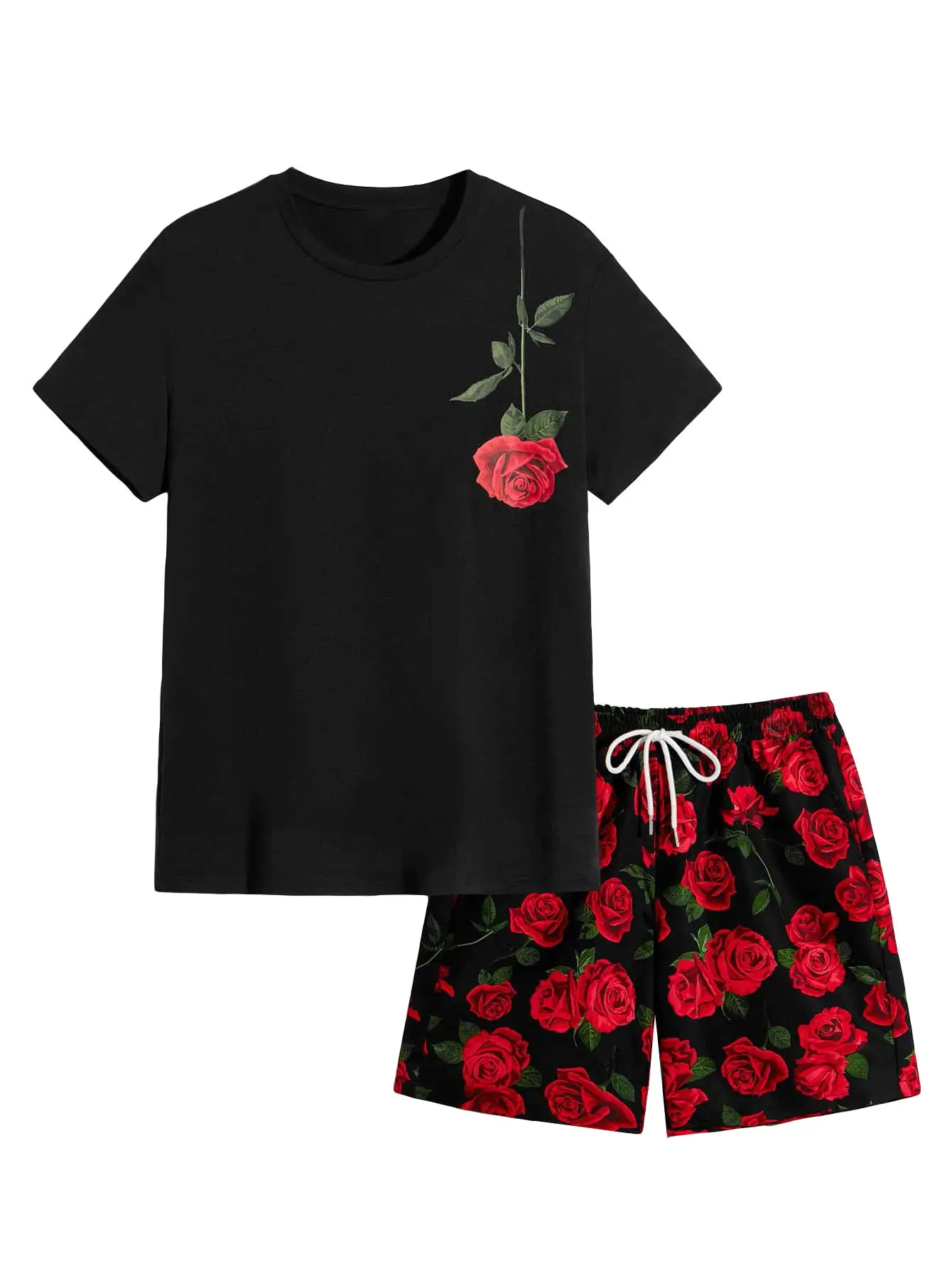 

3D printed men's summer sportswear T-shirt shorts 2-piece retro set fashion clothing street bear pattern casual style