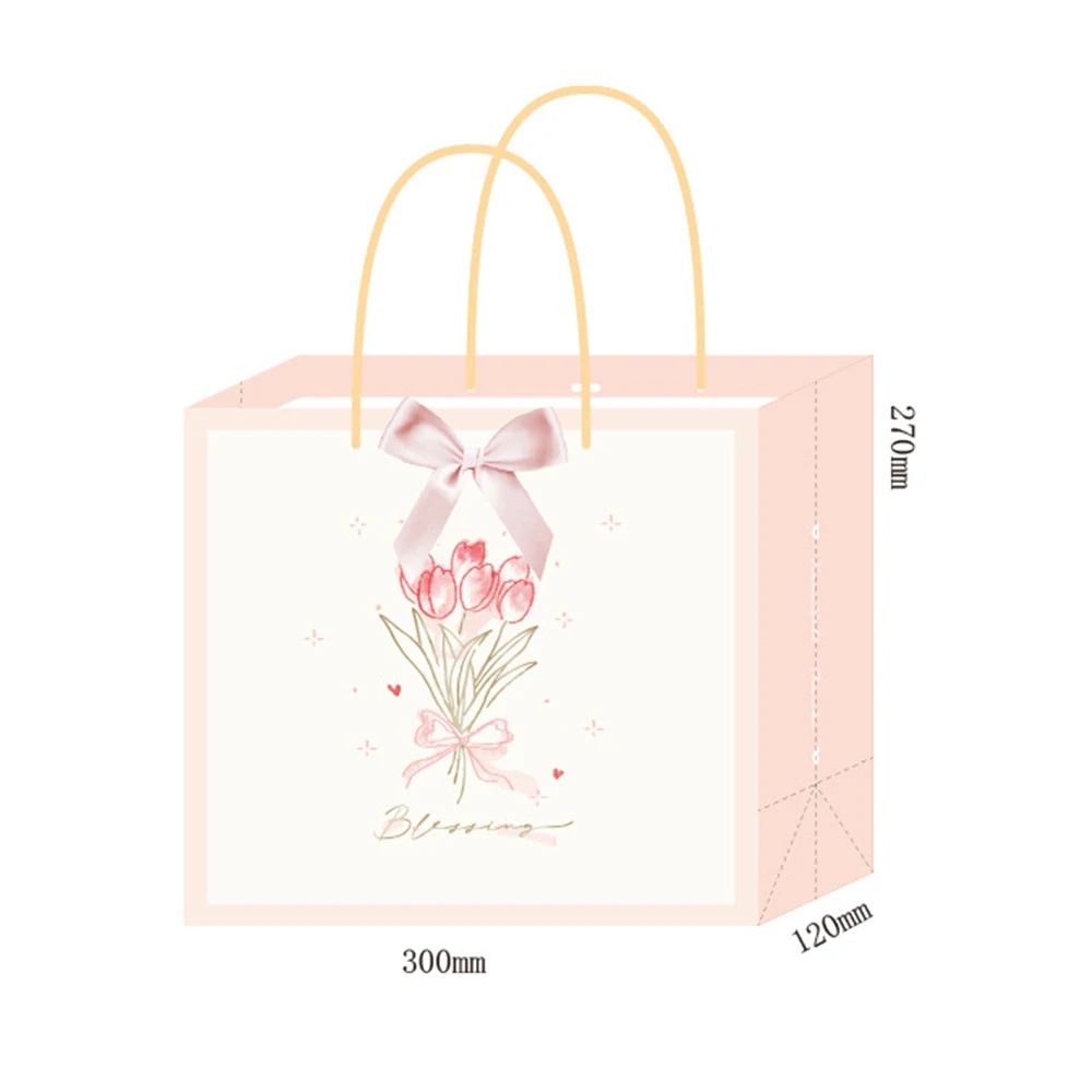 12Pcs/Lot Jewelry handbag with Bow Ribbon for Shopping Merchandise Candy Gift Case Business Clothing Christmas Valentine's Day