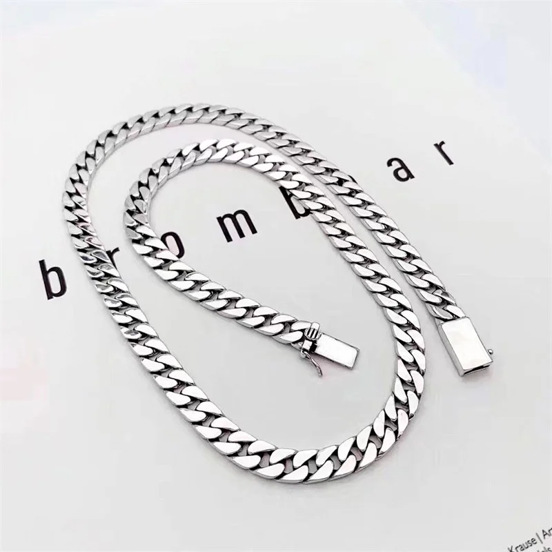 European and American Internet celebrities are old Cuba chain men's necklace plug -in necklace