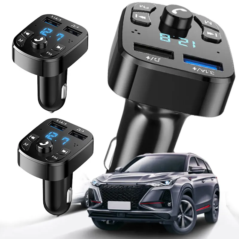 

12-24V Car Bluetooth FM Transmitter 87.5-108 mhz Audio Car Mp3 Player 5V Output USB Auto Car Fast Charge Electronic Accessories