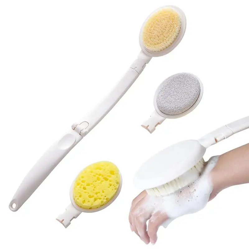 

Скребок 3 в 1 для душа, губки для душа, инструмент для очистки душа, противоскользящий душ, отшелушиватель для ванной или сухой щетки