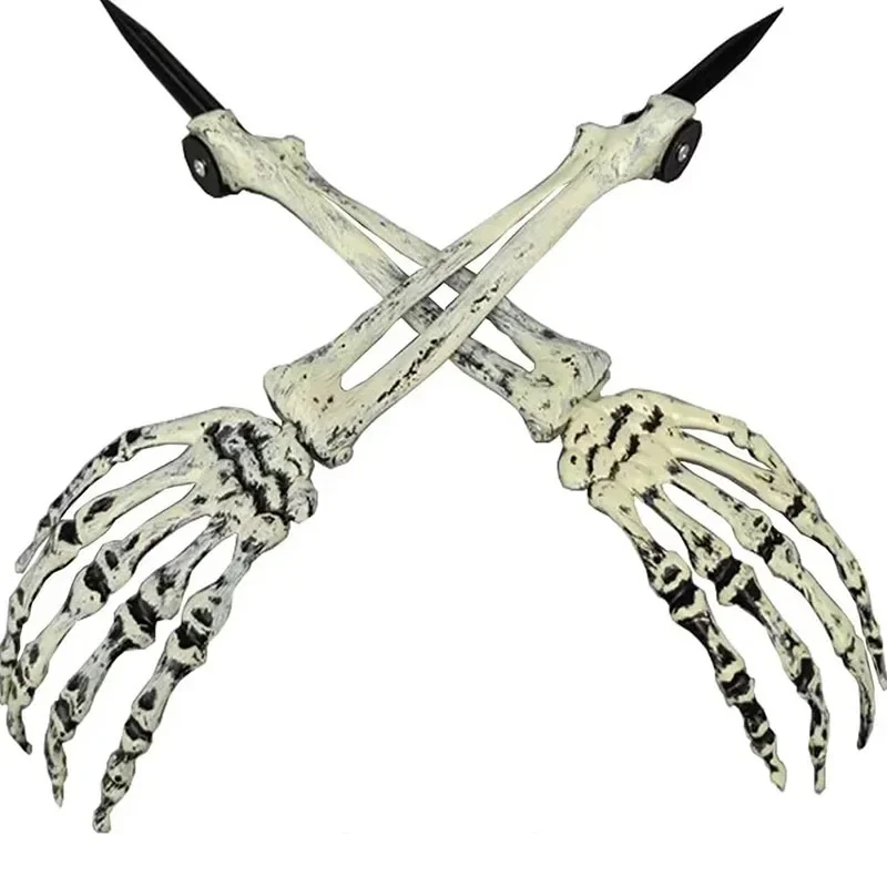1-4PCS Halloween Imitation Hand Bone Skeleton Halloween Yard Floor Inserted Ghost Hand Bone Ghost Festival Dress Up Props