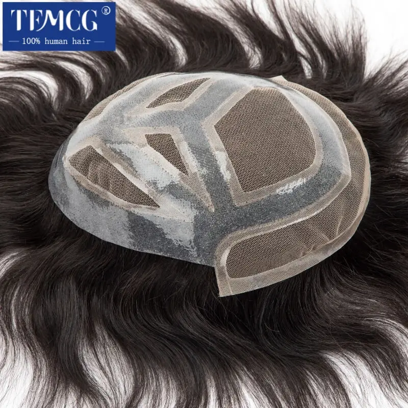 VERSALITE Male Hair Prosthesis Lace Pu Breathable Natural Human Hair Toupee Men Wig human hair toupee