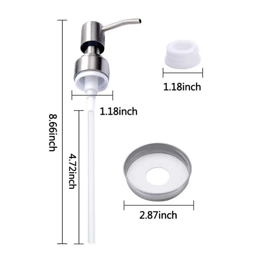 Mason Jar Liquid Soap Dispenser Lids Pump Sealing Stainless Steel Bottles Lid For Regular Mouth Canning Lids Jar Caps