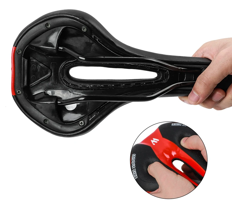 WEST BIKING Bike Saddle MTB Mountain Road Bike Seat PU Leather Gel Filled Cycling Cushion Comfortable Shockproof Bicycle Saddle
