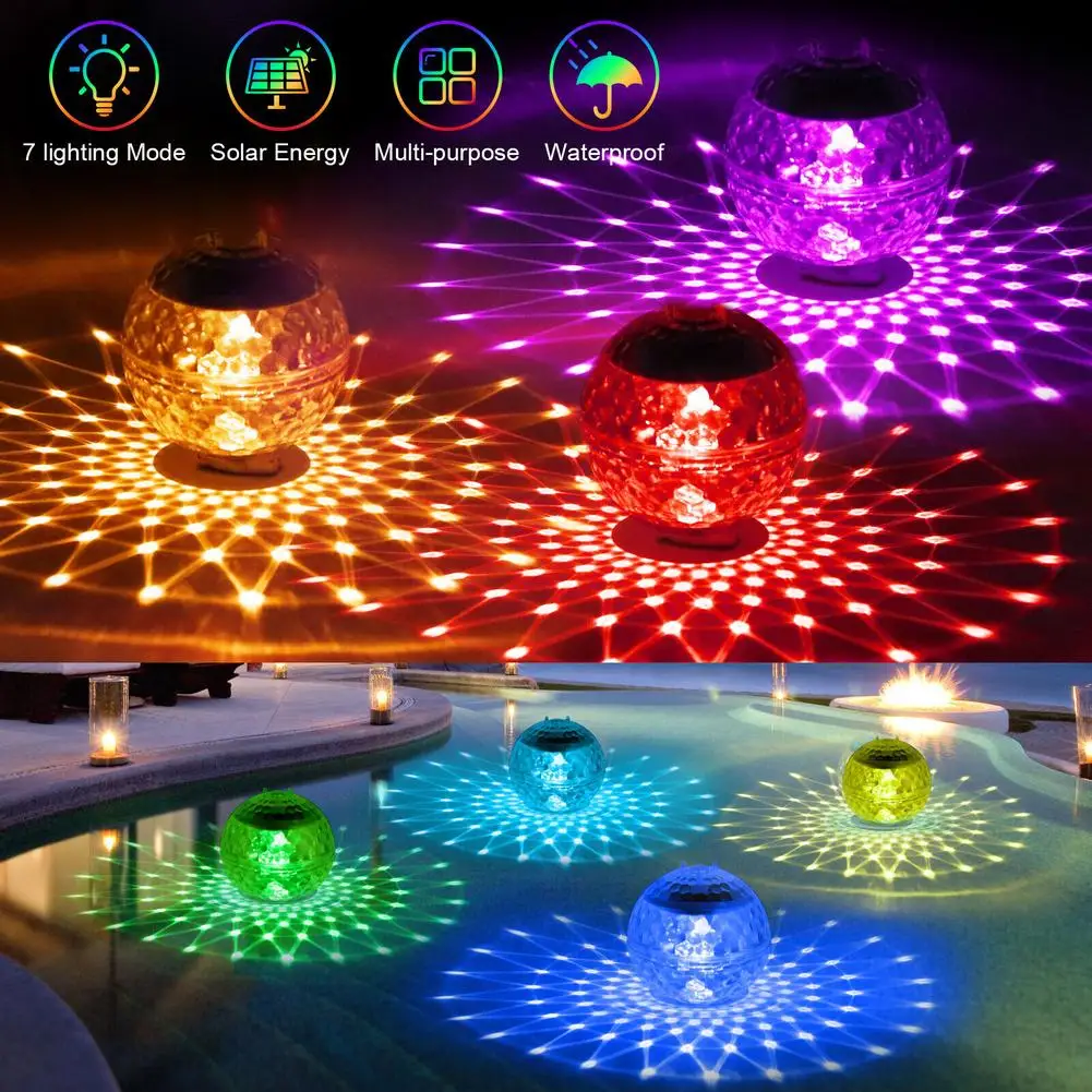 LLOVE - Lumière flottante solaire Spa, lumière solaire de piscine de boule  magique de changement de couleur, lumière solaire de bassin pour l'étang