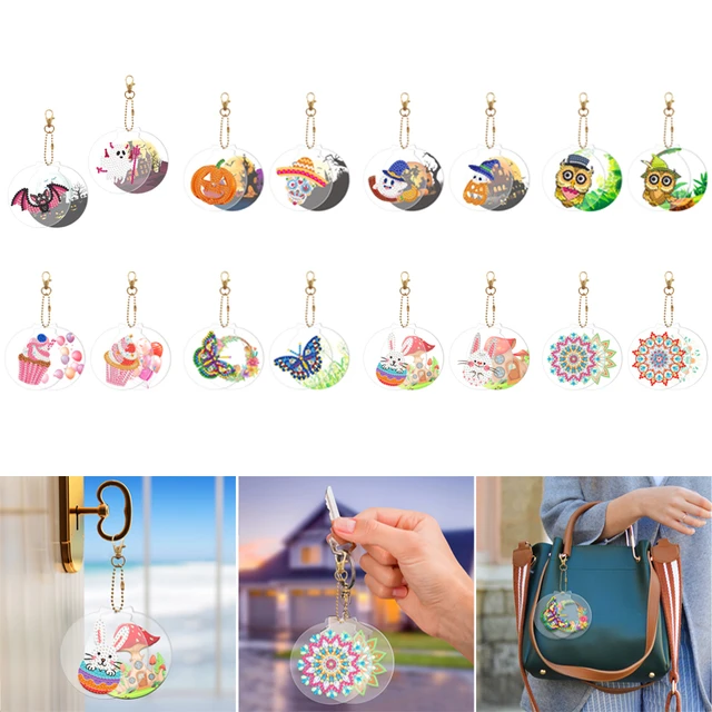 Diamonds Painting Animal Keychain  Diamond Painting Keyring Kits - 5d  Diamond - Aliexpress