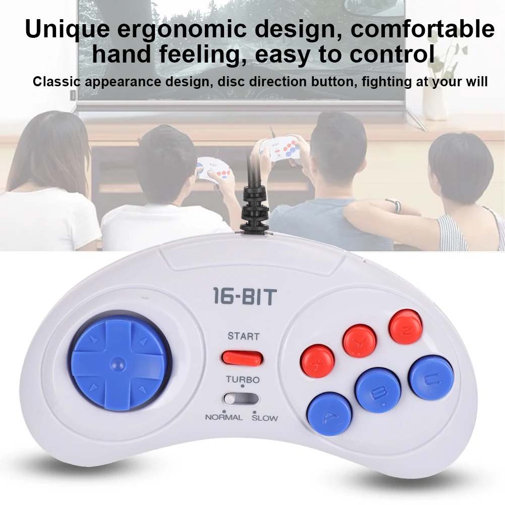 6Bit 9-Pin Mini Handheld Game Controller for , Ergonomic White Gaming Console Joystick - 6