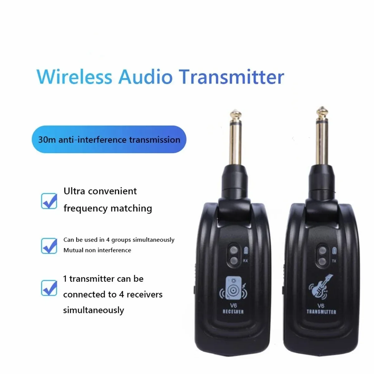 Guitar Wireless Receiver V6 C01 Electric Guitar Wireless Transceiver Electric Hair Dryer Transceiver Connection Cable
