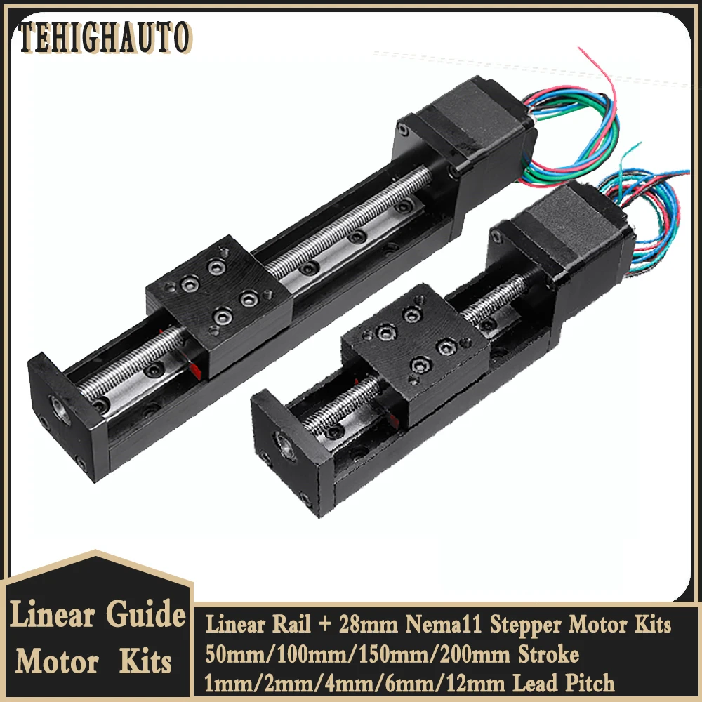 CNC Parts Linear Guides Rail Stage 50mm 100mm Stroke with Stepper Motor Module Screw Actuator for 3D Printer | Обустройство дома