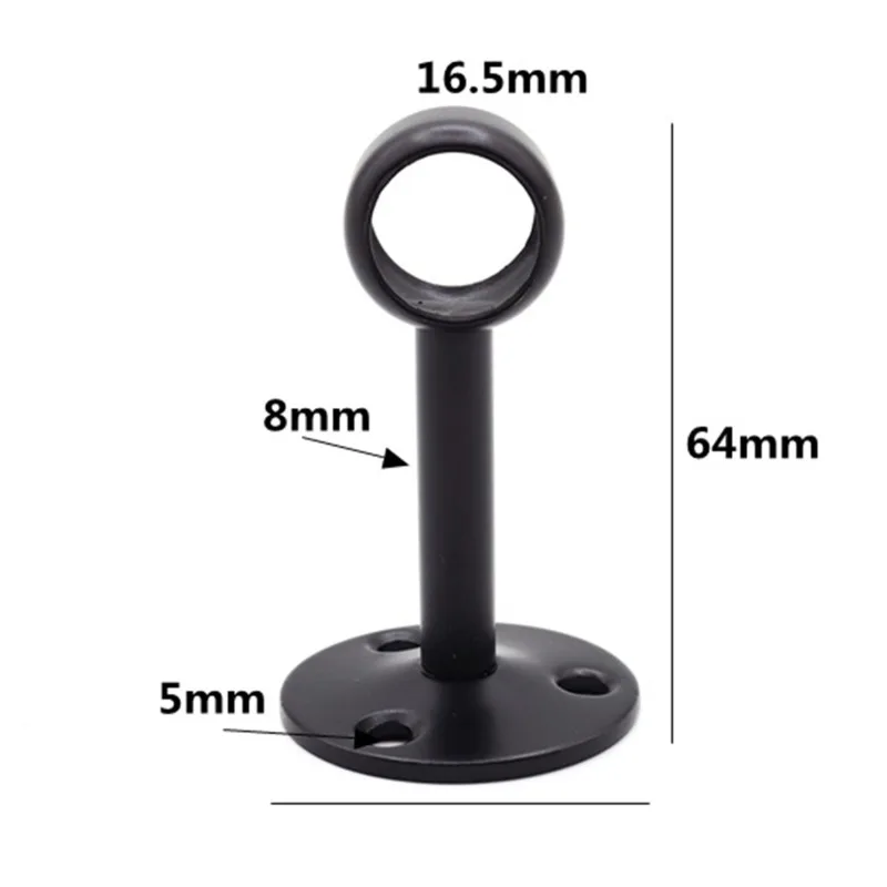 Description Picture 2 of itemStainless Steel Closet Rods Round Tube Support Brackets Flange Base Fixed Drying Hanger Wardrobe Accessories Furniture Hardware