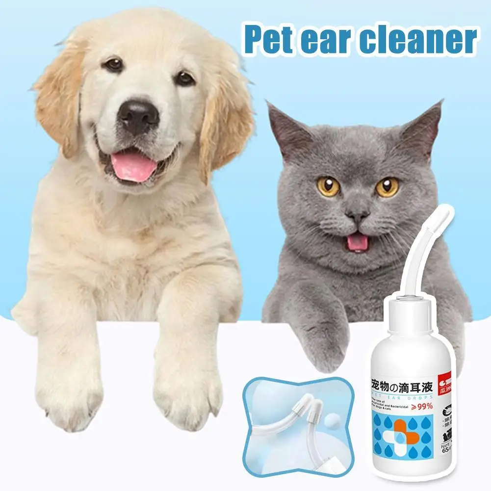 Pet ear medicine Pet ear wipes Pet Ear Cleaner Removes Ear Mites Fungus Dirt And Wax Relieves Redness And Pain With Flexible Applicator For Cats Dogs