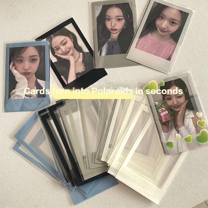 40Pcs Kpop Card Sleeves Tinta Unita Border Card Film Kpop Toploader Card Porta Carte Fotografiche Idol Photo Cards Storage Protettivo