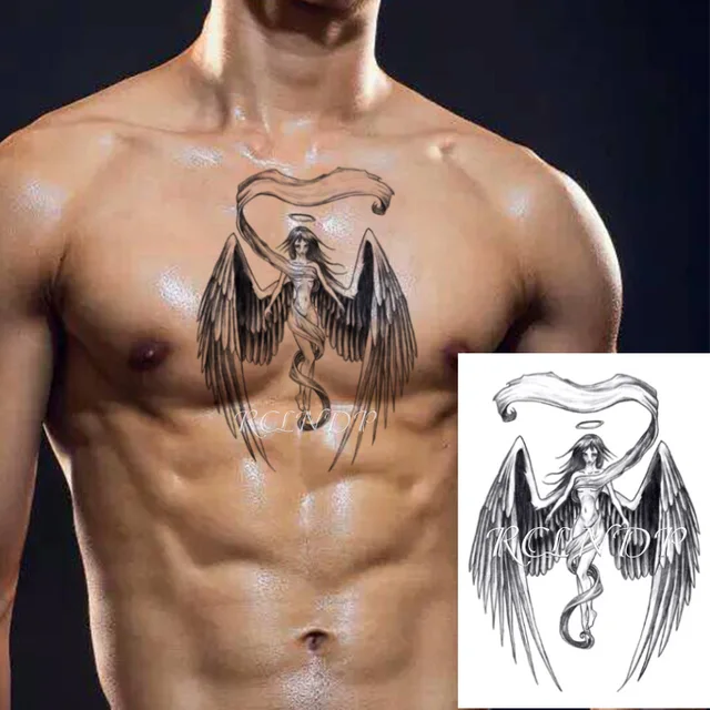 Faux tatouage temporaire étanche, autocollant cool, ailes d'aigle, ange, Flash, Lucifer, Abdomen, bras, pour fille et homme 6