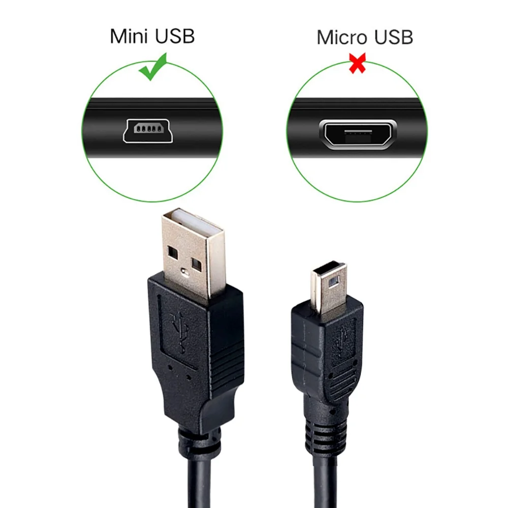 USB Cable Male to Mini-B 5pin Male Fast Data Charge Cablefor MP3 Player Garmin Nuvi GPS, Dash Cam,Hard Drive PS3 Controller