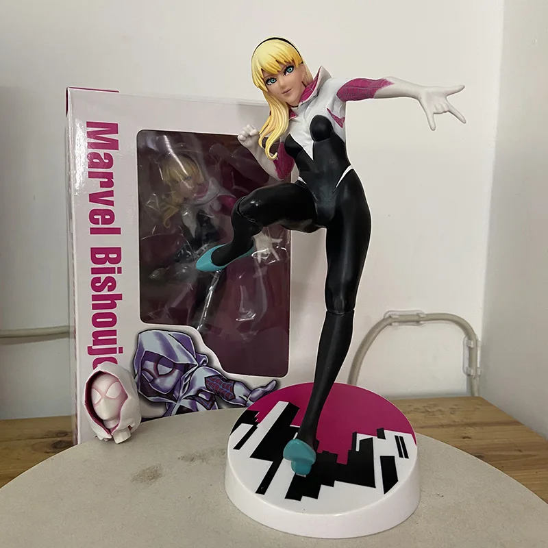 22Cm Avengers Spider Wen Action Figure Spiderman Girl Joint Mobile Anime Pvc Toys Collection Figure Per Regalo