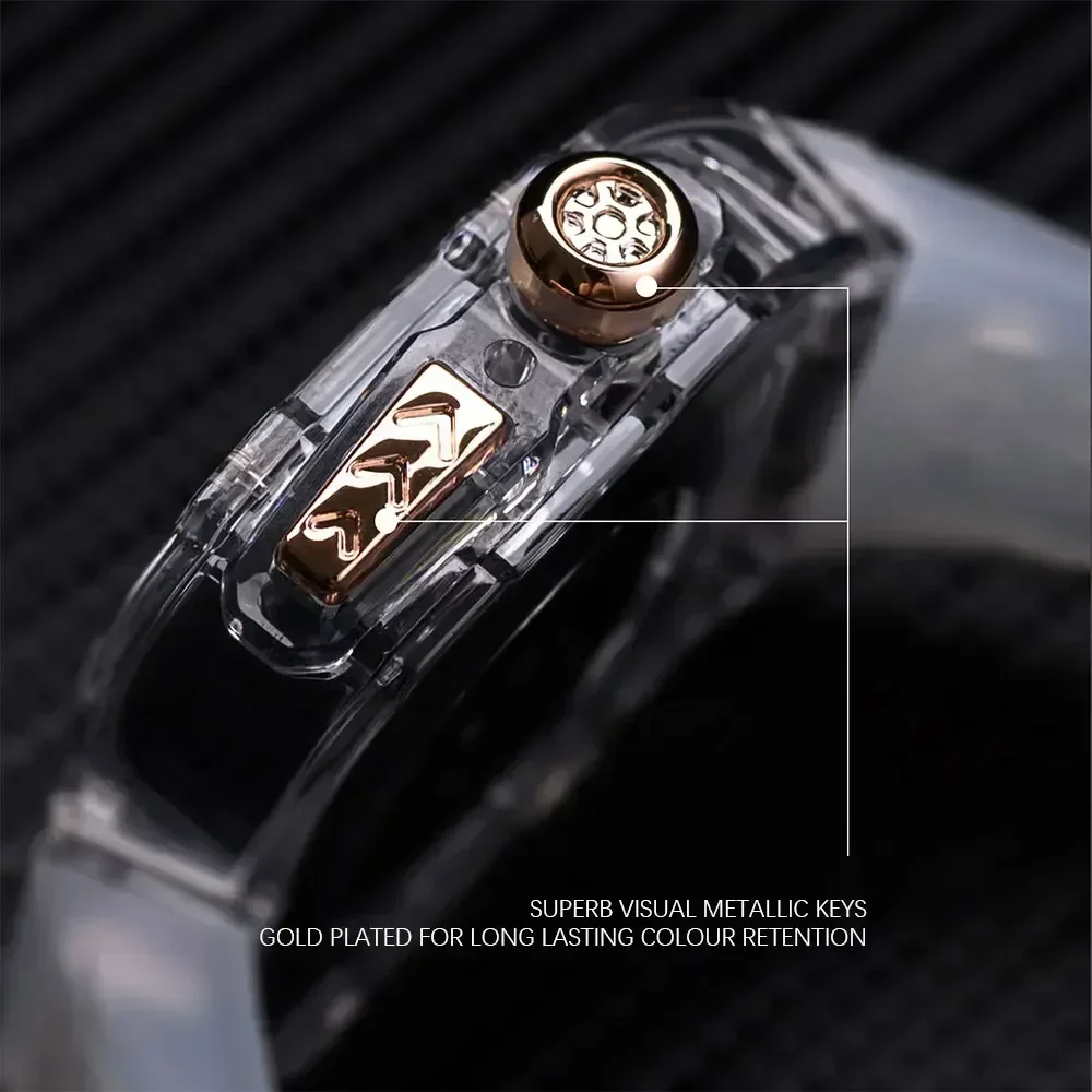 Luxury Glacier Modification Kit for IWatch Series 8 7 6 5 4 SE 45MM 44MM Transparent Case for Apple Watch Ultra 49mm Mod Band
