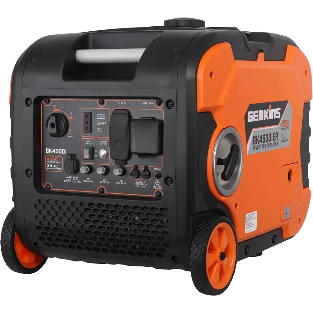4500 Watt Portable Inverter Generator Gas Powered Ultra Quiet RV Ready Camper Friendly
