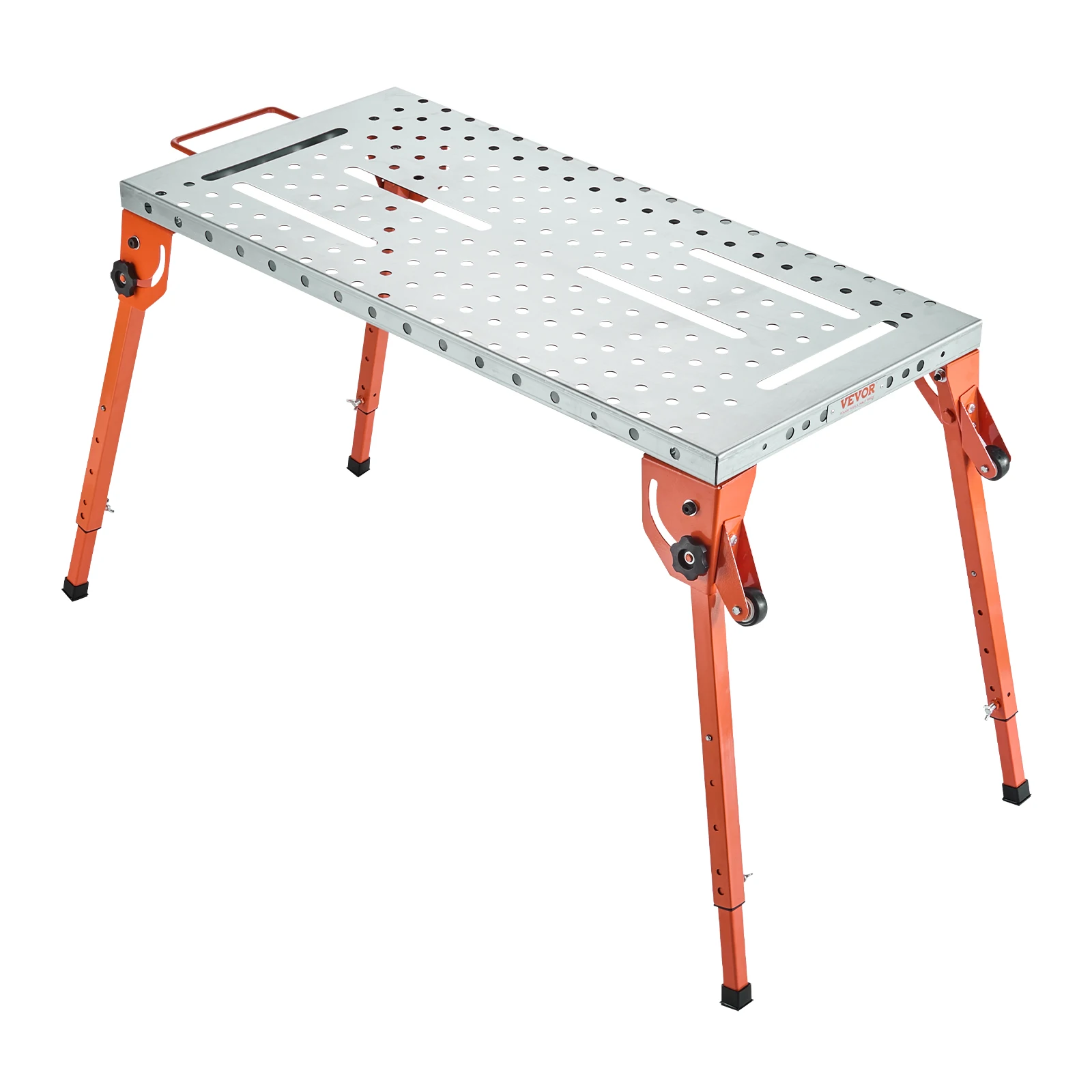 SucceBuy Foldable Welding Table 500 LBS Capacity Welding Workbench 4-Level Adjustable Height Carbon Steel Work Table for Repair - 1