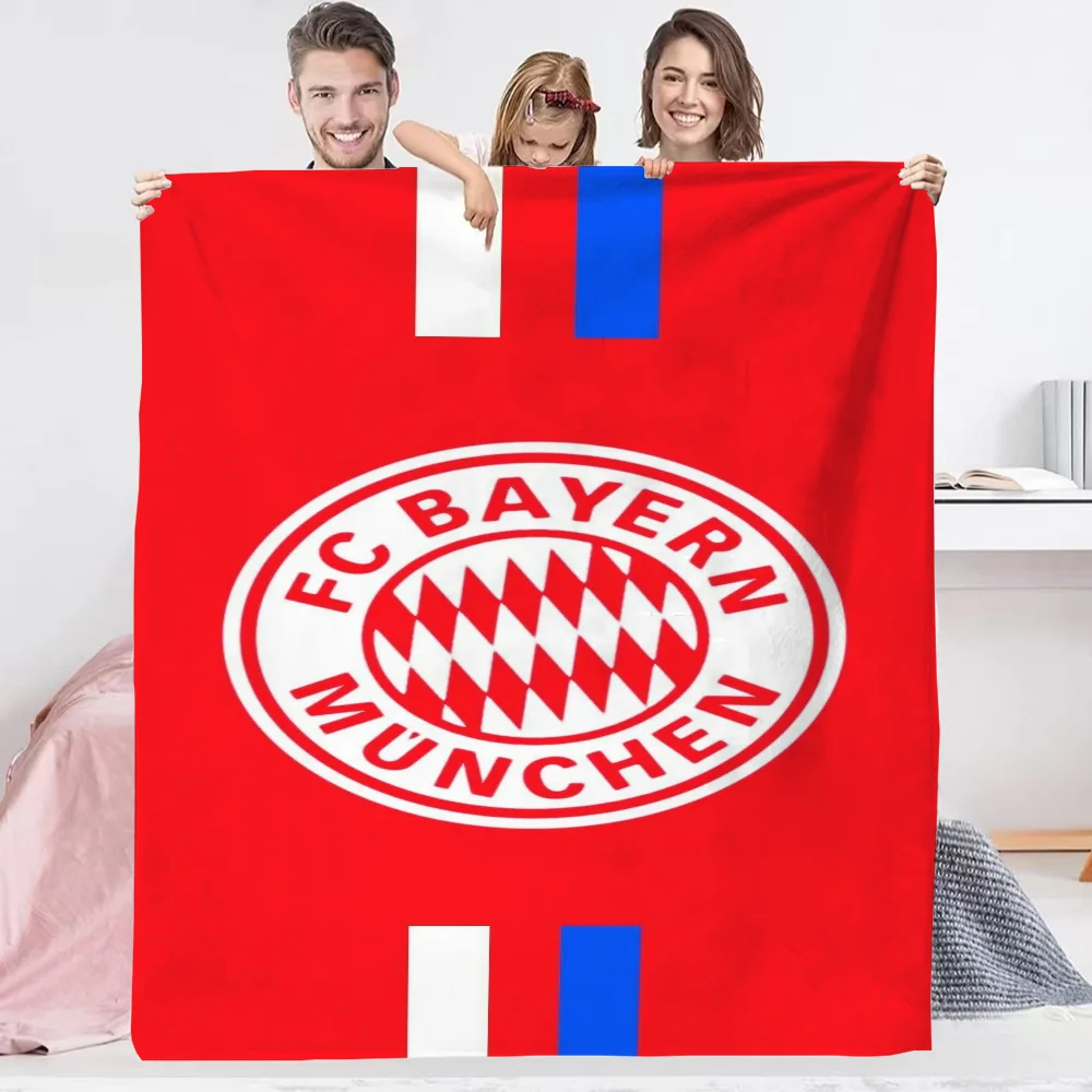 Plaid Blankets and Throws Fc Bayern Munich Logo Blankets for Decorative Sofa Cover Blanket Throw Microfiber Bedding Cobija Knee 2