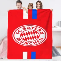 Plaid Blankets and Throws Fc Bayern Munich Logo Blankets for Decorative Sofa Cover Blanket Throw Microfiber Bedding Cobija Knee 2