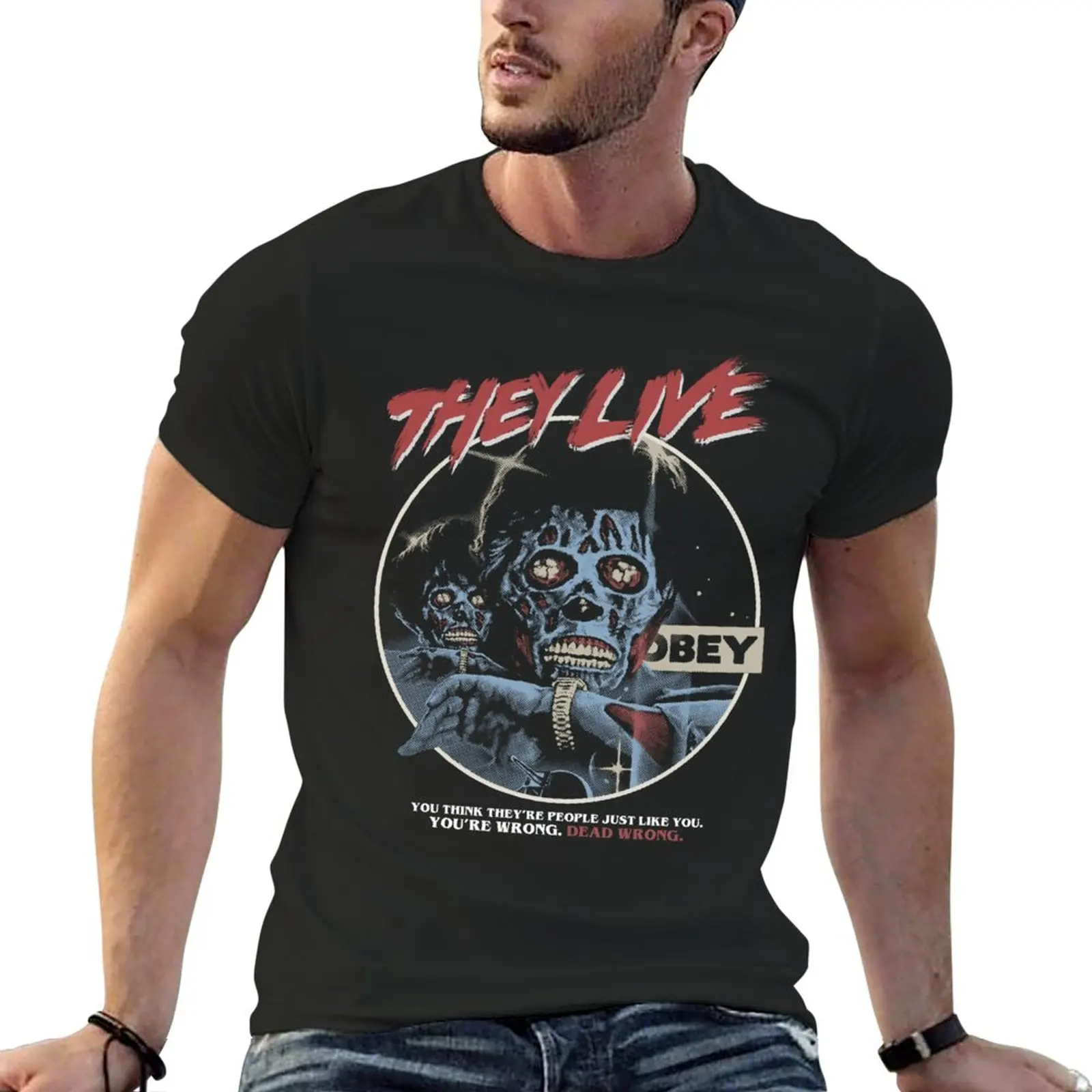 

New They Live, John carpenter, horror T-Shirt oversized t shirt vintage t shirt shirts graphic tees mens big and tall t shirts