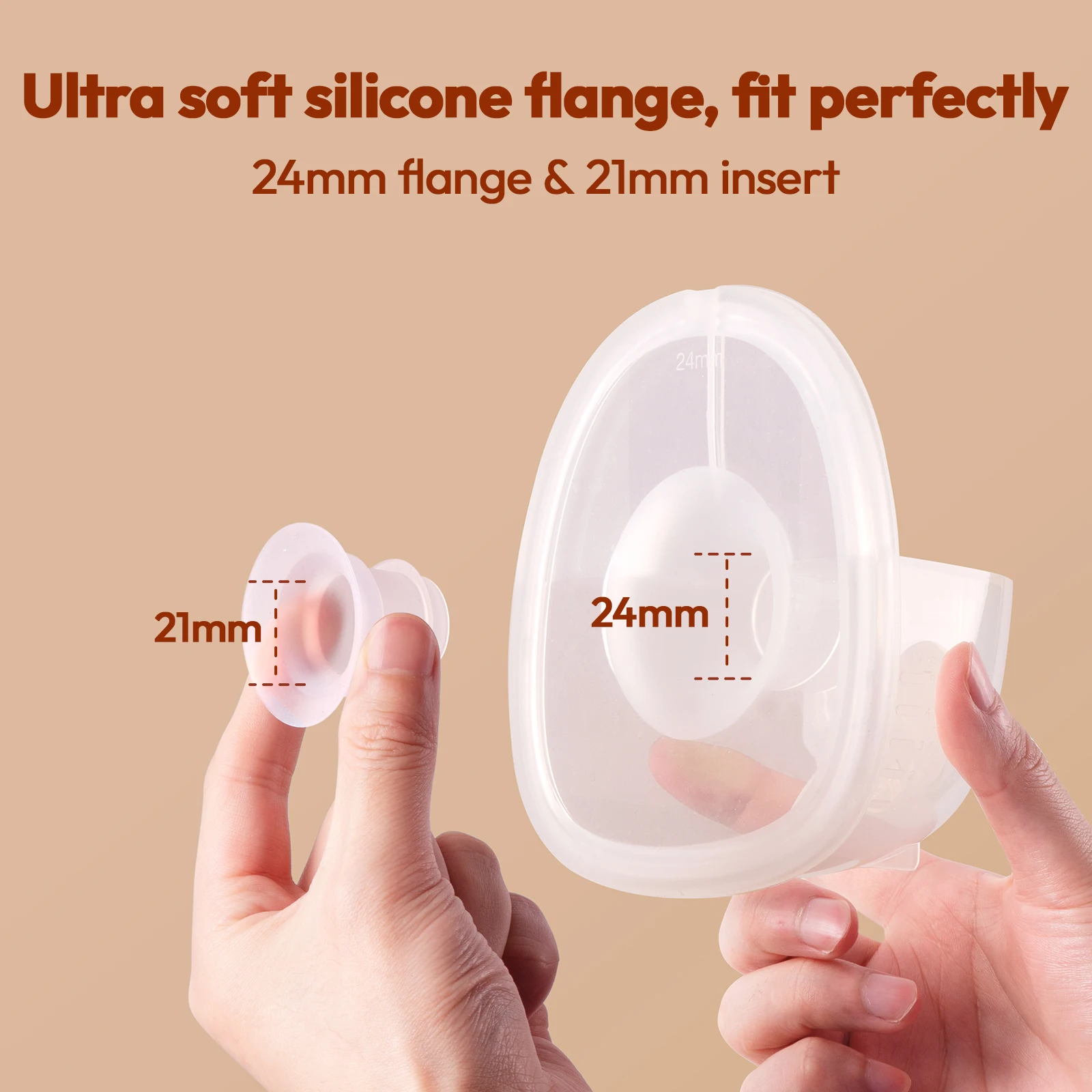 NCVI Wearable Breast Pump Electric Hands Free Breast Pump with 4 Modes & 9 Levels 21/24mm Flange Painless Low Noise