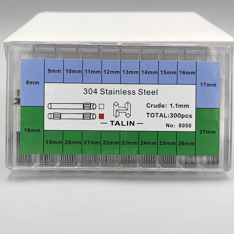 0.9/1.0/1.1/1.2mm 스테인레스 스틸 시계 밴드 스트랩 팔찌 튜브 마찰 바 링크 핀 이중 축 교체 시계 부품
