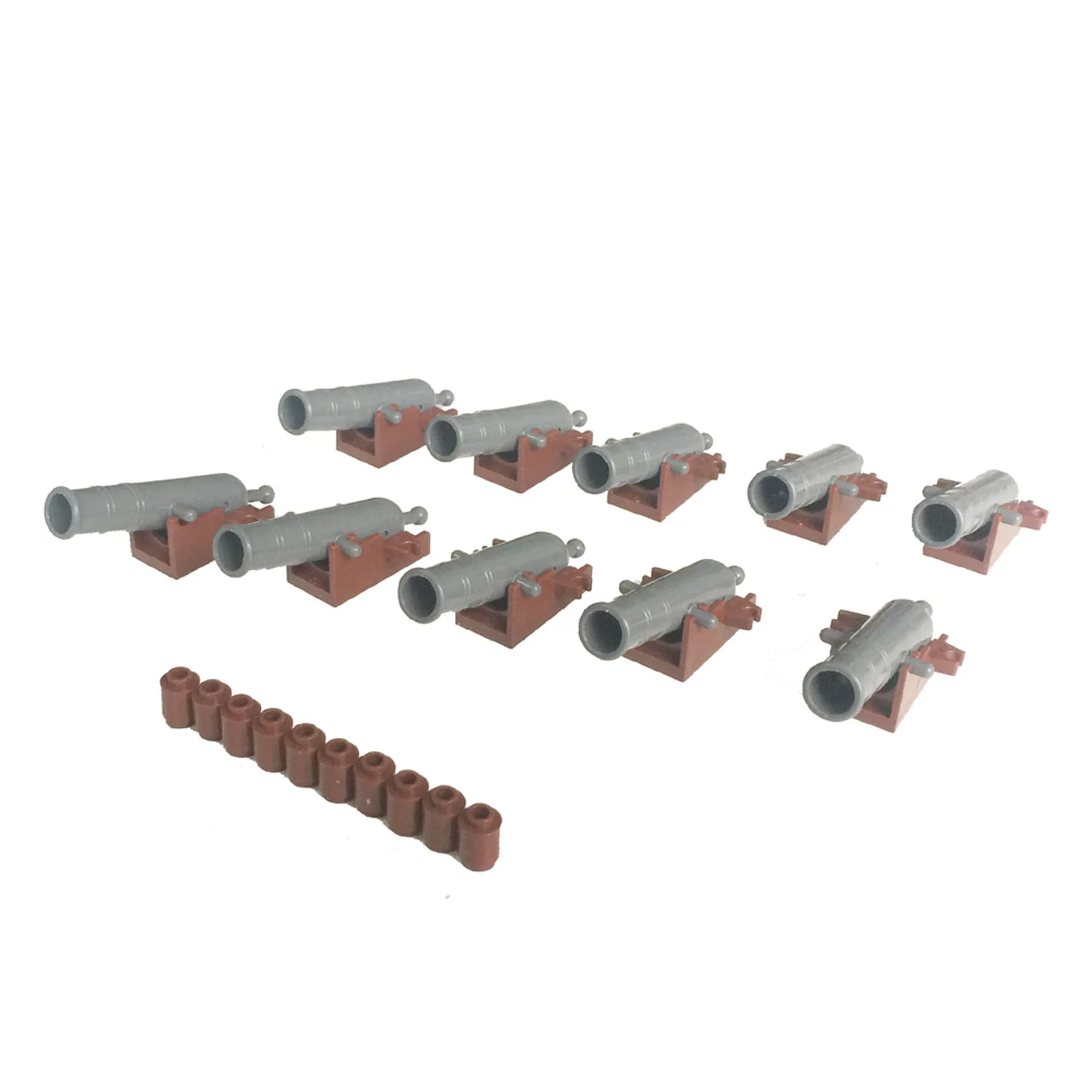 10pcs 벽돌 부품 2527 무기 대포 해적 사격 대포, 대포와 기본
