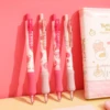 4pcs Rose Love Mechanical Pencil Set Pink Romantic Press Type 0.5mm Refills Office School Student A7422 3