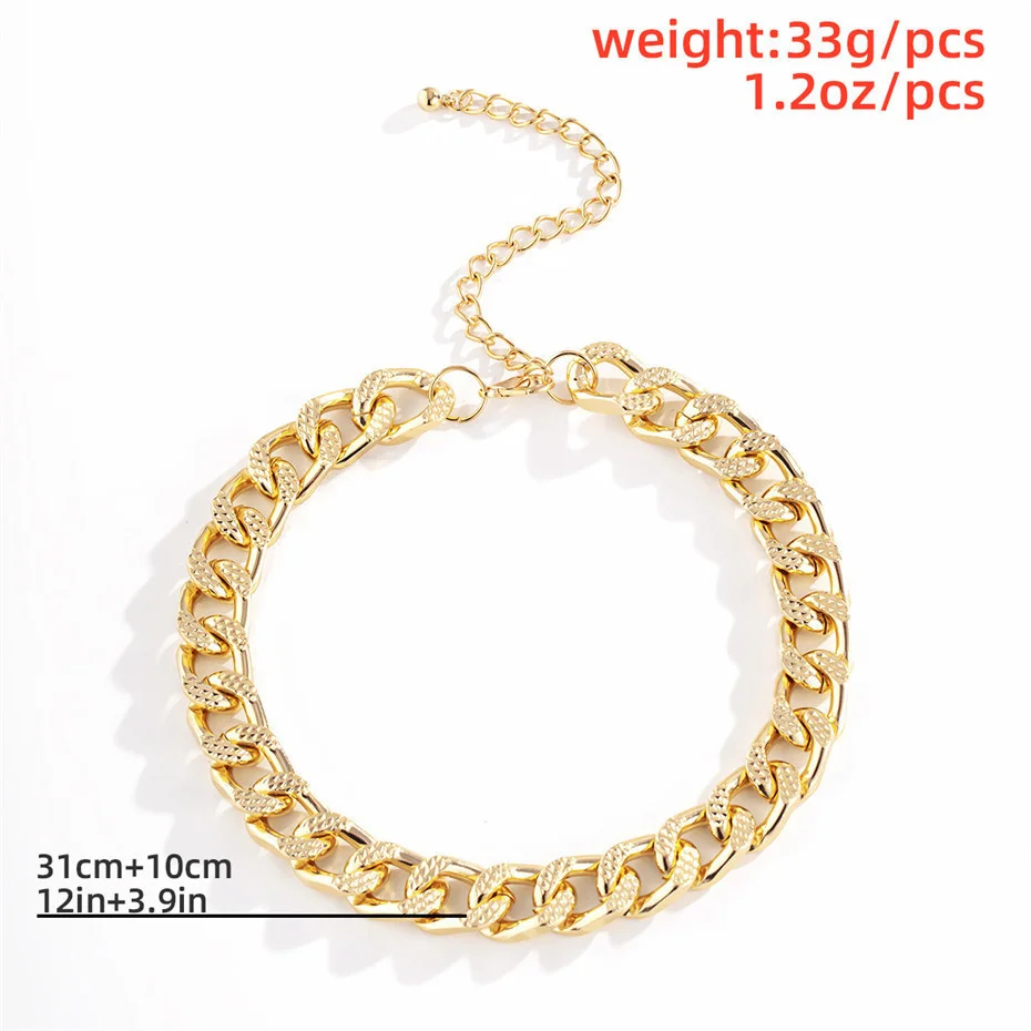 Hohe Qualität Kubanischen Halskette Hals Punk Vintage Chunky Dick Link Aluminium Kette für Frauen Neue Jahr Schmuck Zubehör – Detail 10